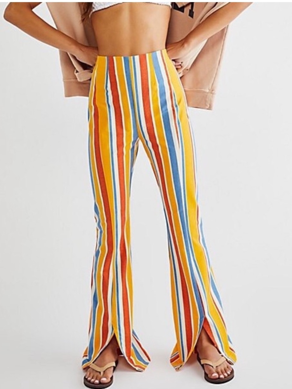 Free People Real Deal Slit Pants Women’s Large‎